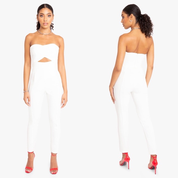 Black Halo Jada Jumpsuit White Porcelain Women’s 12 - Picture 11 of 11